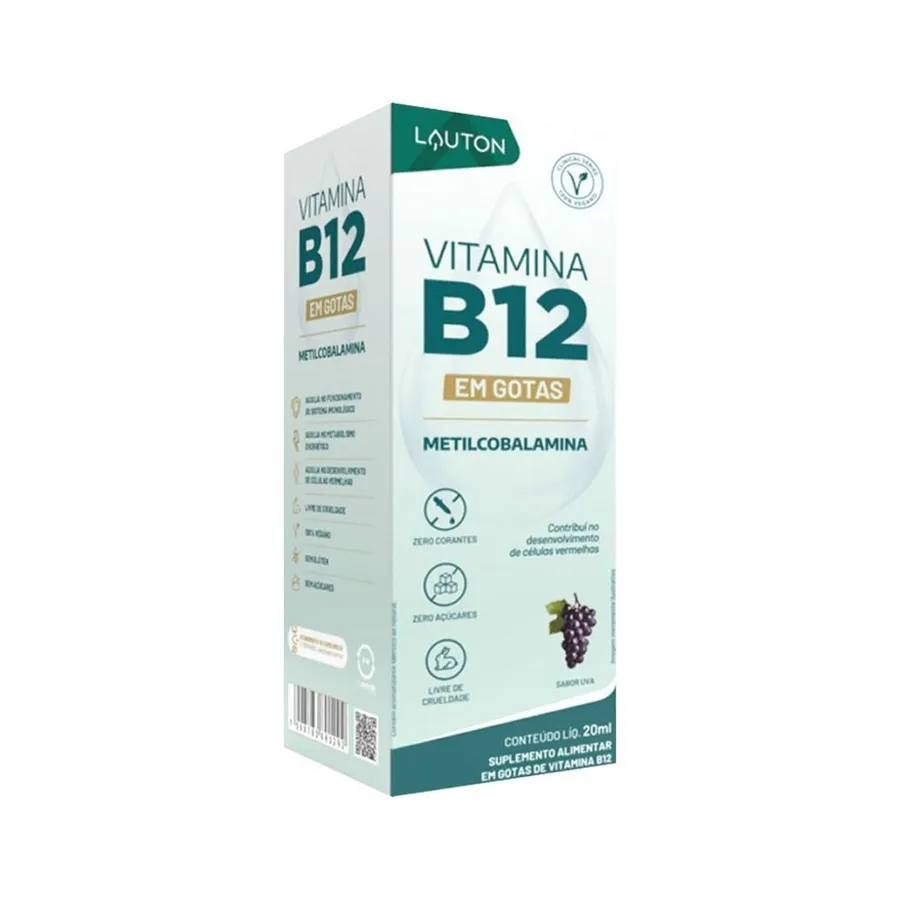 Lauton Vitamina B12 em Gotas - Uva 20ml