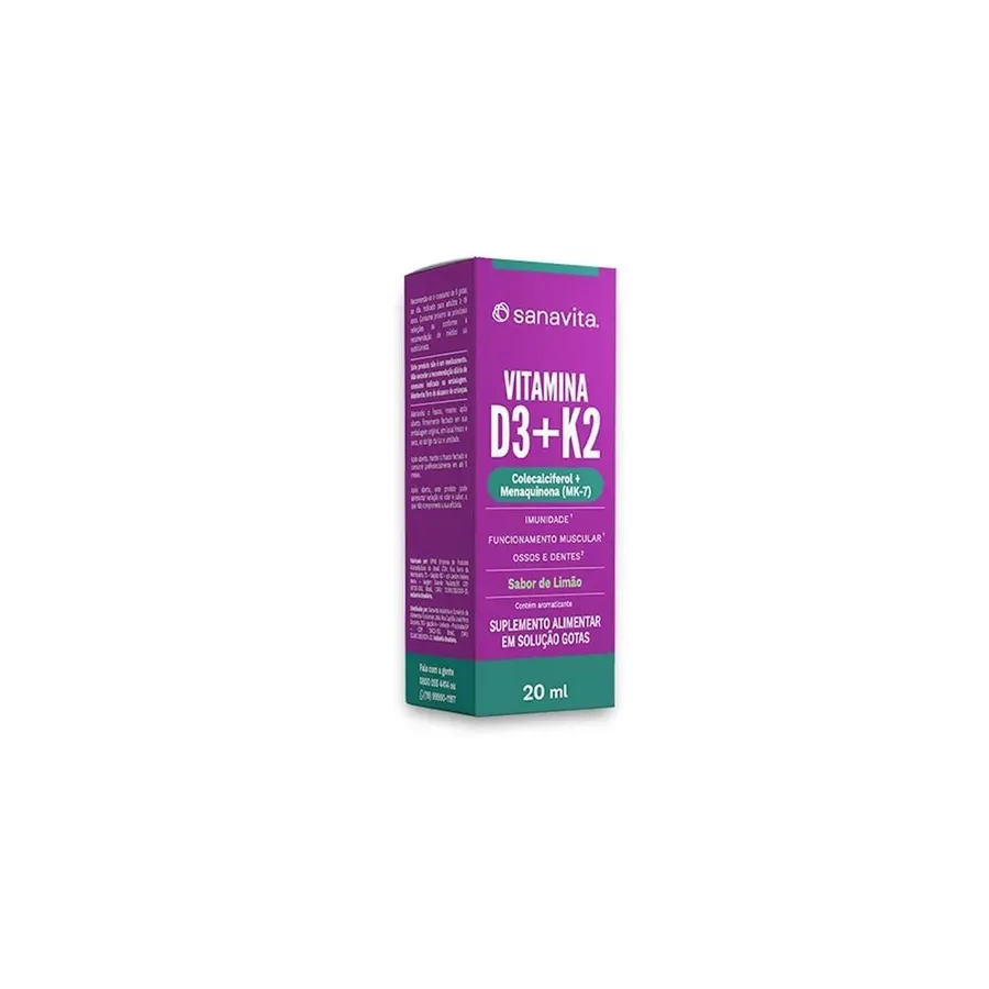 Sanavita Vitamina D3+ K2 - Limão 20ml