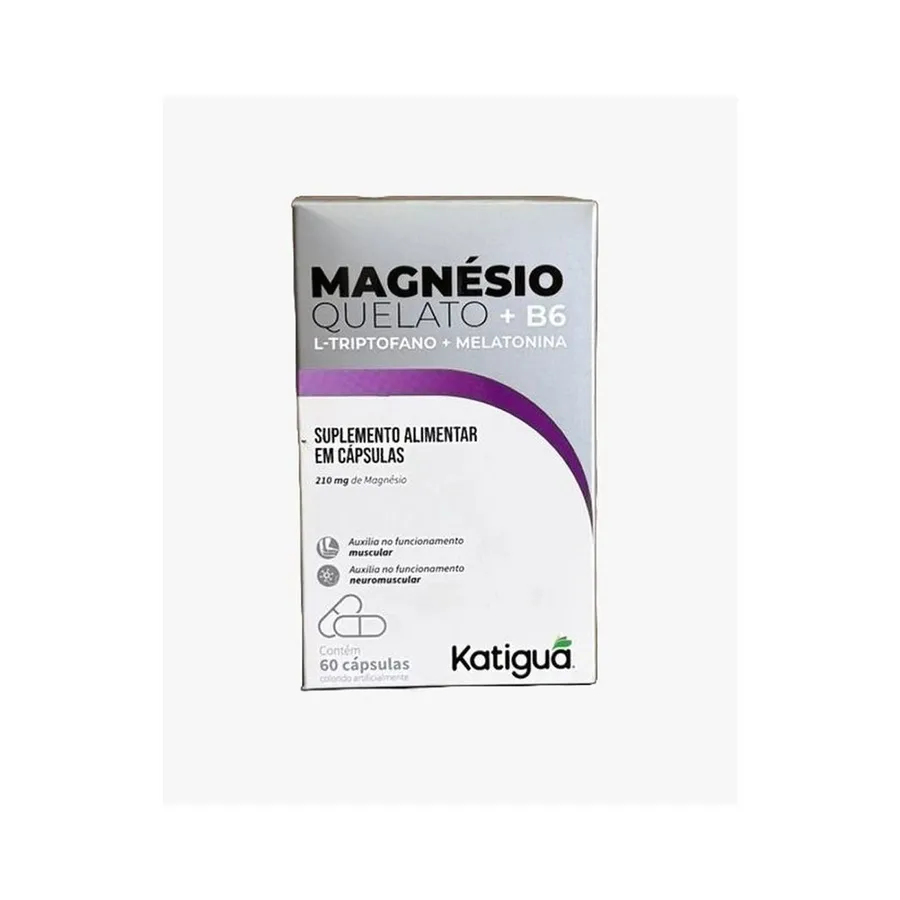 Katiguá Magnésio Quelato + L-Triptofano + Melatonina - 60 Cápsulas