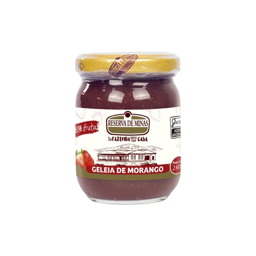 Reserva de MInas Geleia de Morango 60% Fruta 240gr