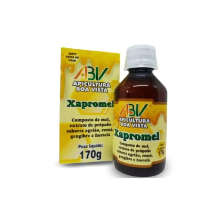 Xapromel ABV - Composto de mel, ext. de propolis, sabores agrião, romã, gengibre e hortelã 170g