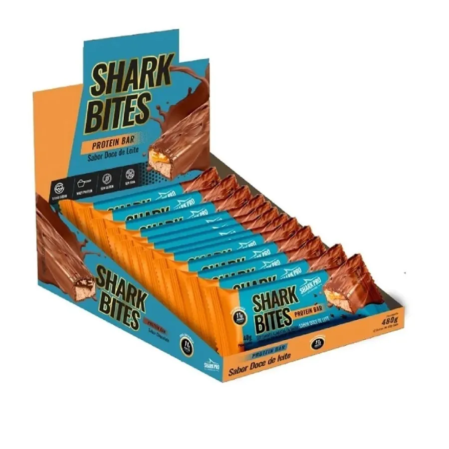 Shark Pro Shark Bites - 12 Unidades Doce de Leite 40g