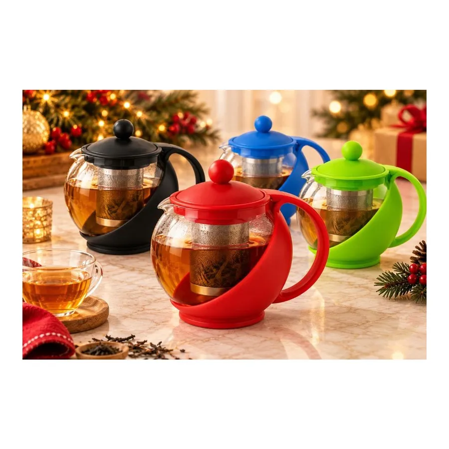 Presente de Natal - Chaleira de Vidro com Infusor 750ml