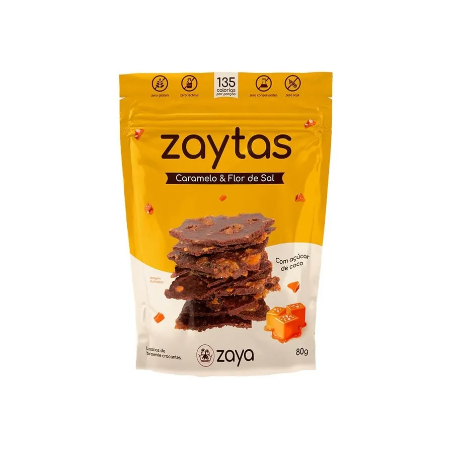 Zaytas Lascas Caramelo e Flor de Sal Zaya 80g