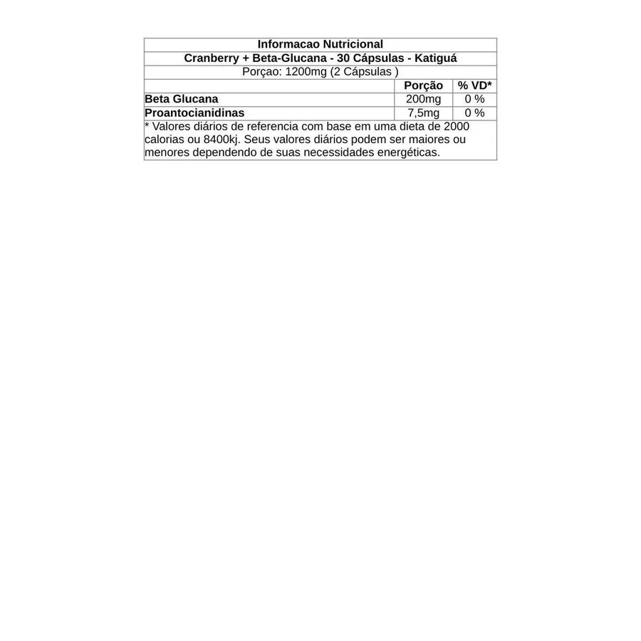 Katiguá Cranberry + Beta-Glucana - 30 Cápsulas — foto 2