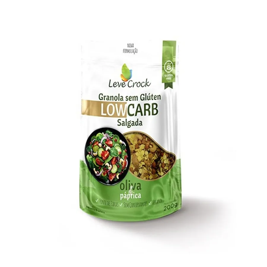 Granola Lowcarb Salgada Oliva/paprica Leve Crock 200g