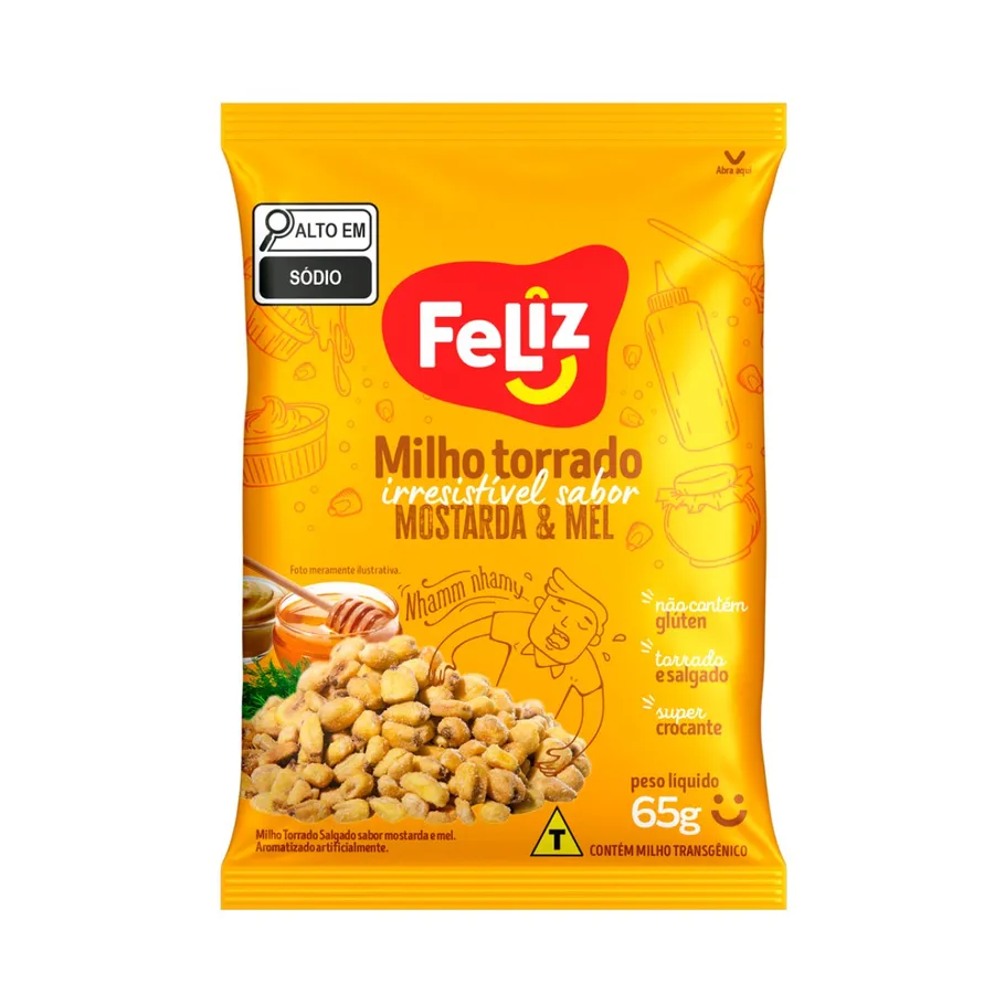 Uniagro Milho T/s Mostarda e Mel Sc 12 x Feliz 65g