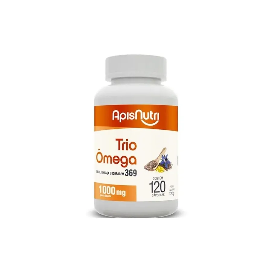 Apisnutri Cápsulas Trio Omega 3, 6 e 9 - 120 Caps 1000 Mg