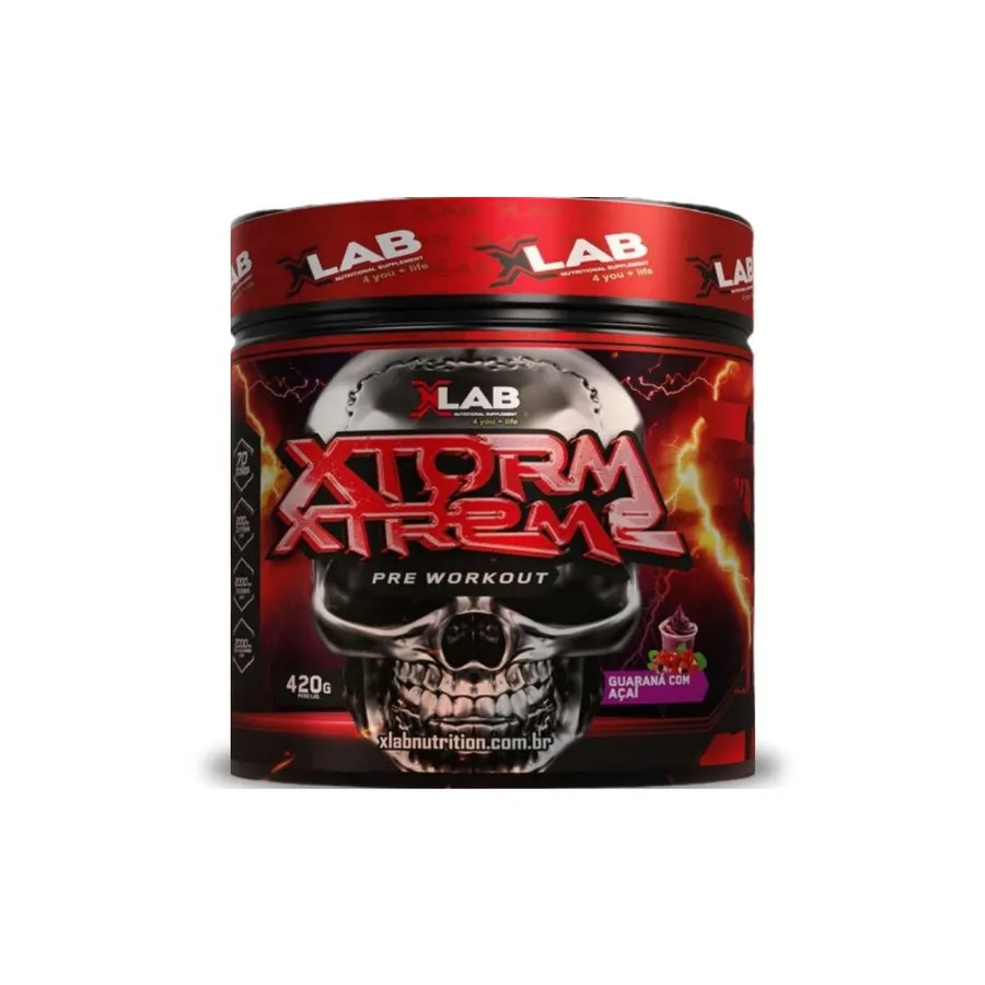 Xlab Pré Treino Xtreme Xtorm sabor Açaí com Guaraná 210gr