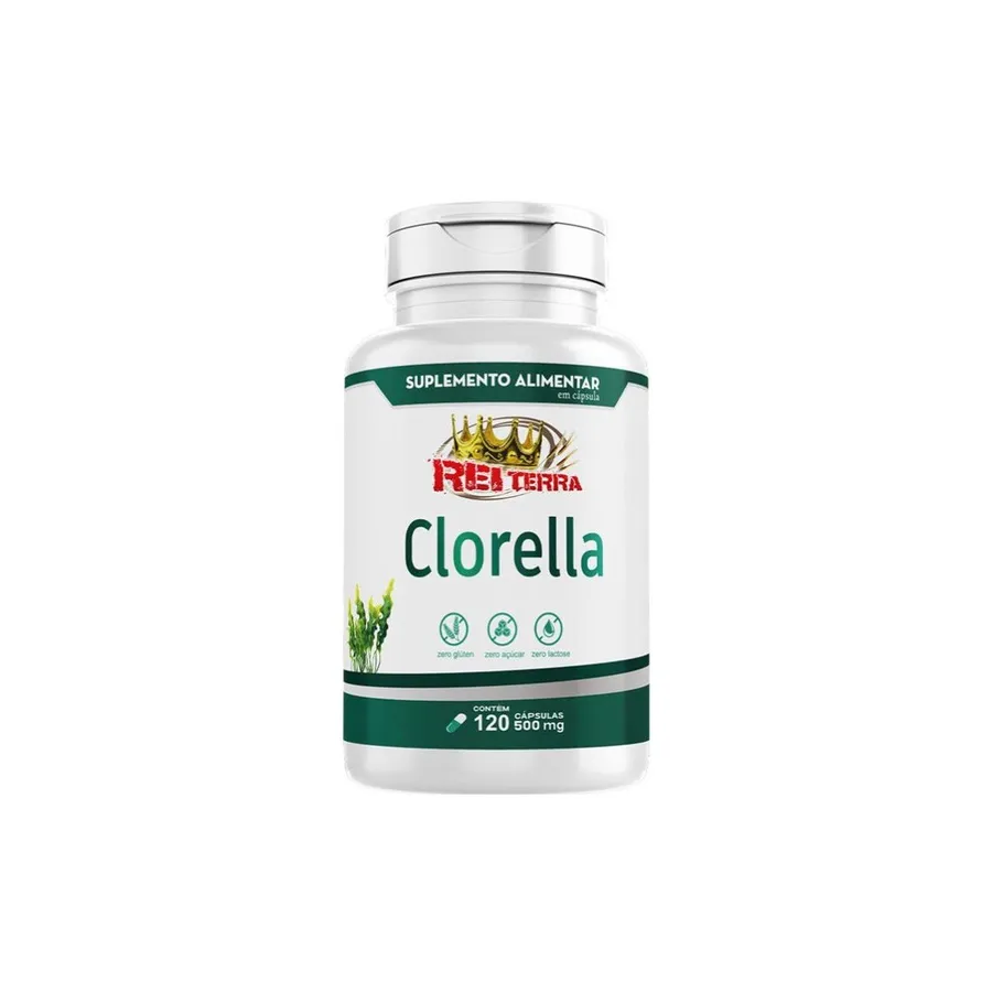 Cápsulas de Clorella 500mg 120 Caps Rei Terra