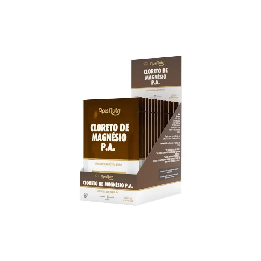 Apisnutri Display Cloreto de Magnésio P.A 15 x 33g (Para ) 1L
