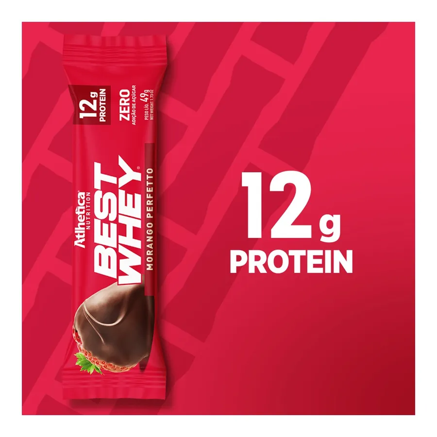 Best Whey Barra Morango Perfeito Atlhetica 49g — foto 3