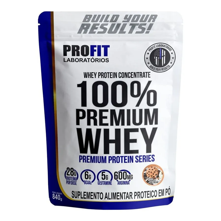 Profit Laboratórios 100% Whey Premium - Refil Cookies and Cream 840g