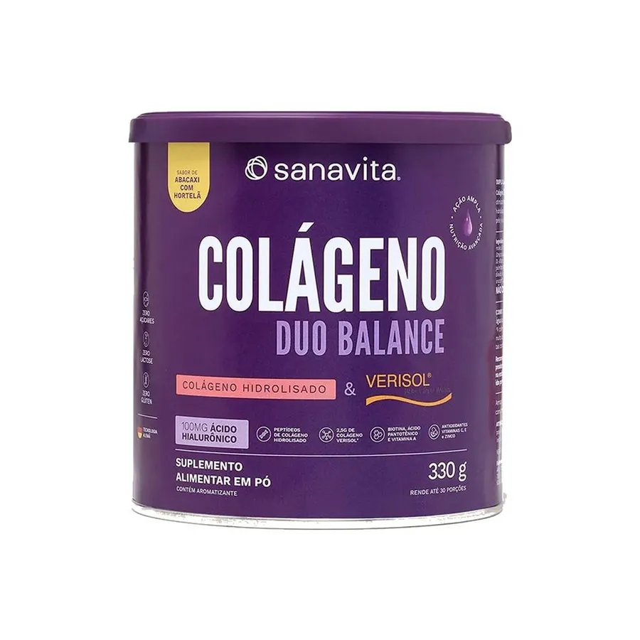 Sanavita Colágeno Duo Balance - Abacaxi com Hortelã 330g