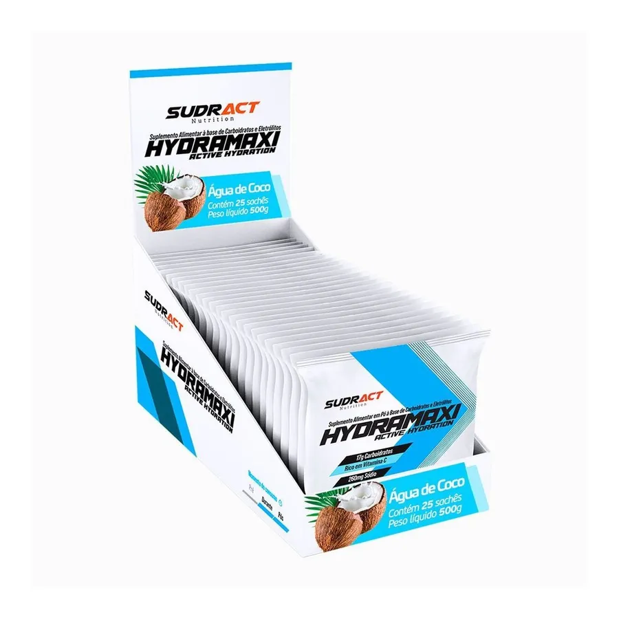 Sudract Nutrition Hydramaxi Isotônico em Pó - 25 Sachês Água de Coco 20g