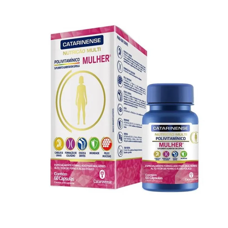 Catarinense Nutrição Multi Polivitaminico Mulher - 60 Cápsulas