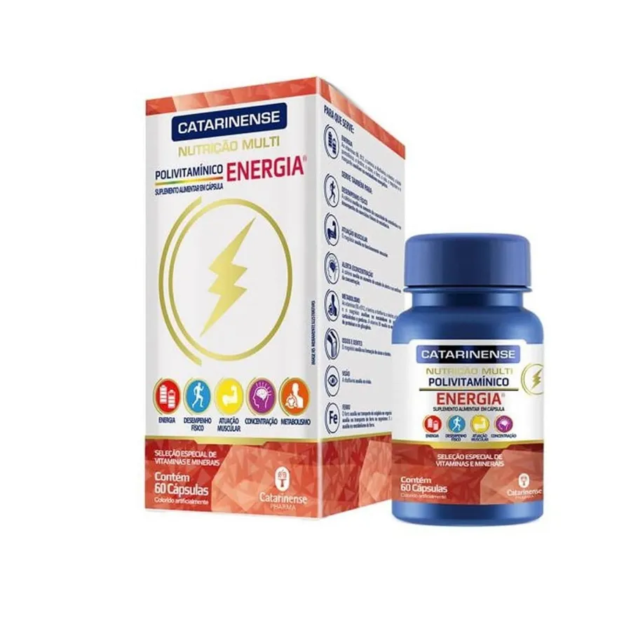 Catarinense Nutrição Multi Polivitaminico Energia - 60 Cápsulas