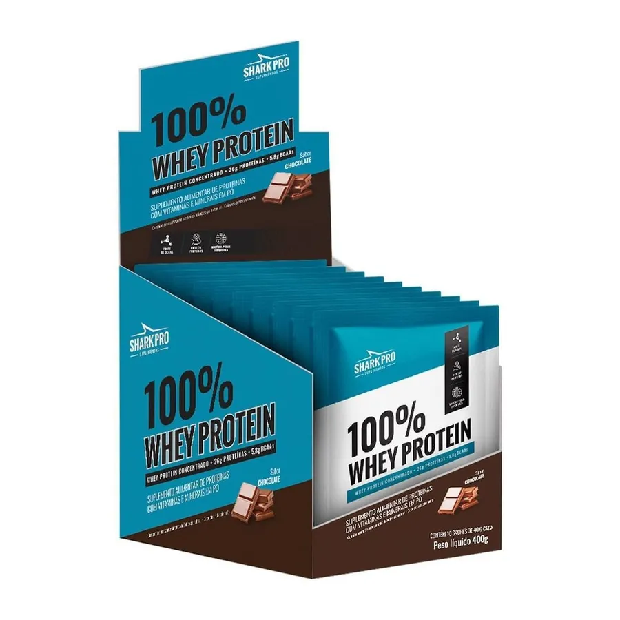 Shark Pro 100% Whey Protein - 10 Sachês 40g