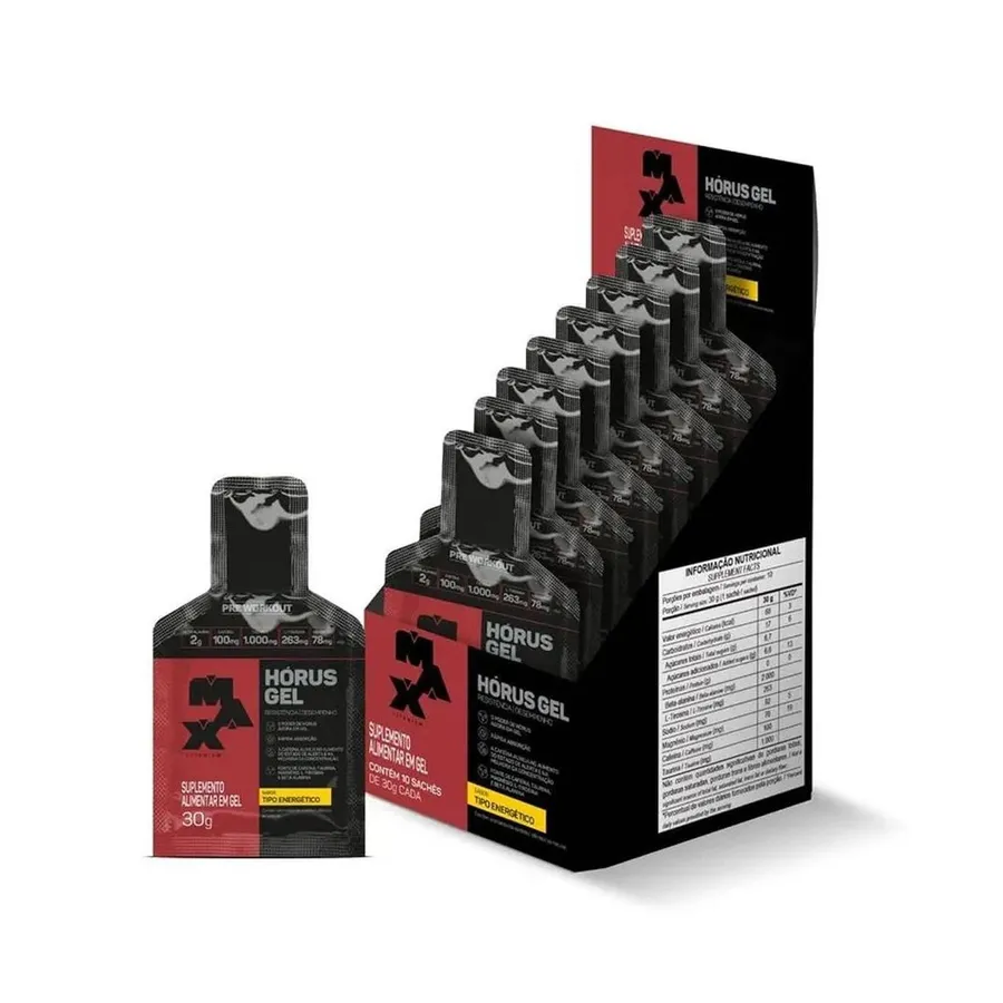 Max Titanium Hórus Gel - 10 Sachês Tipo Energético 30g