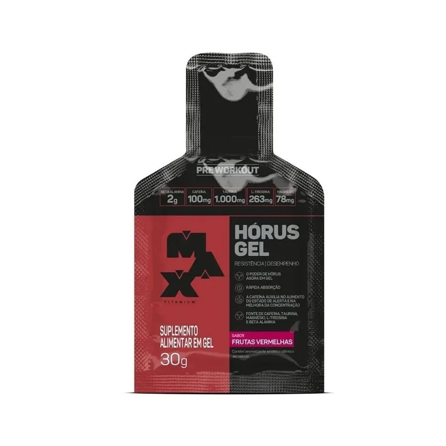 Max Titanium Hórus Gel - 1 Sachê Frutas Vermelhas 30g