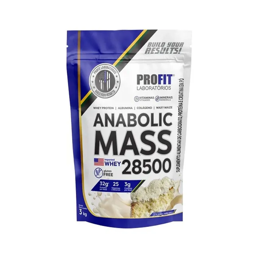 ProFit Anabolic Mass 28500 Refil Stand-Up - Leite Nino 3000g