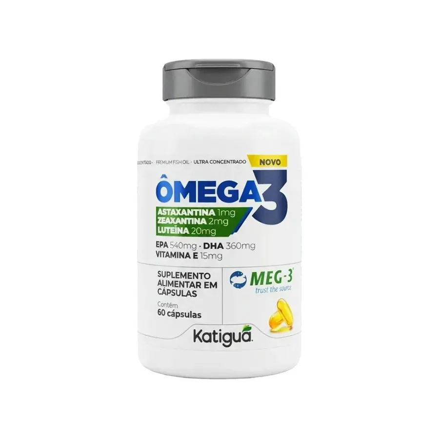 Katiguá Ômega 3 Astaxantina + Zeaxantina + Luteína - 60 Cápsulas