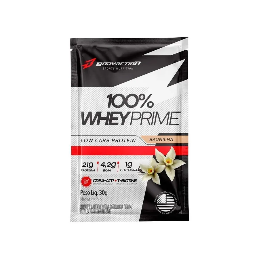 BodyAction 100% Whey Prime - 1 Sachê Baunilha 30g