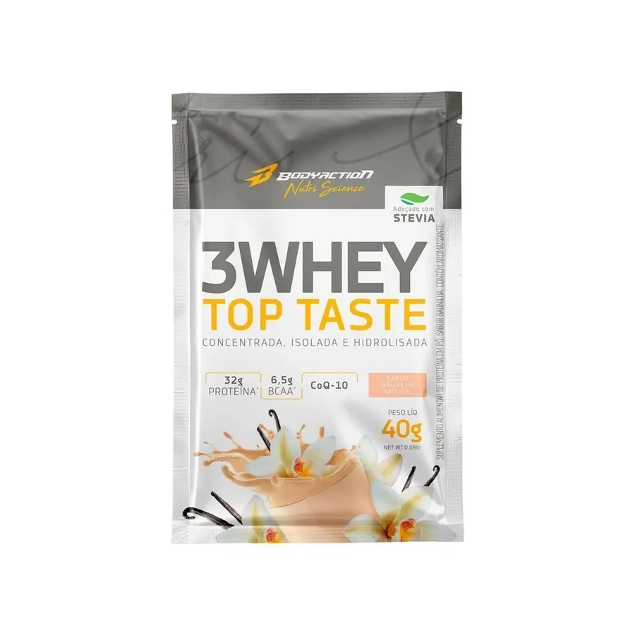 BodyAction 3 Whey Top Taste - 1 Sachê Baunilha 40g