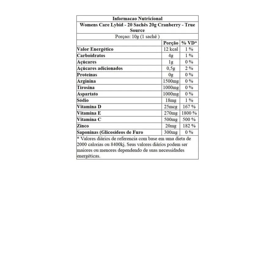 True Source Womens Care Lybid - 20 Sachês Cranberry 20g — foto 3