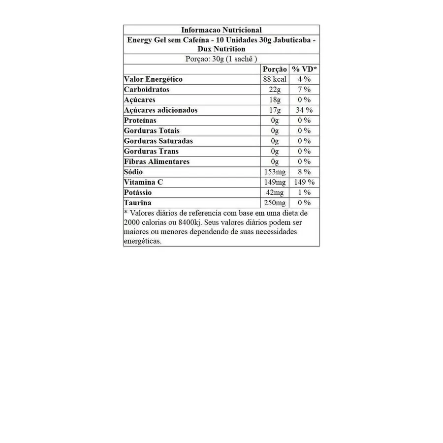 Dux Nutrition Energy Gel sem Cafeína - 10 Unidades Jabuticaba 30g — foto 3