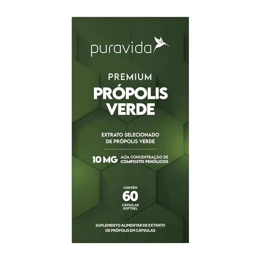 Puravida Premium Própolis Verde - 60 Cápsulas
