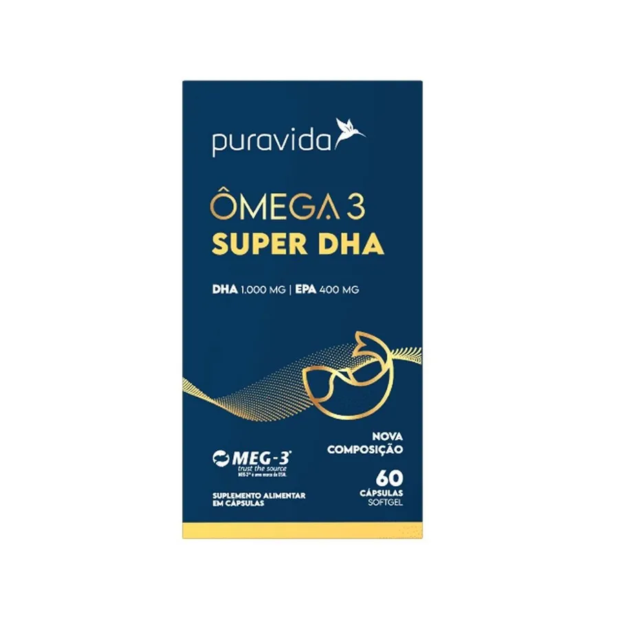 Puravida Ômega 3 Super DHA - 60 Cápsulas