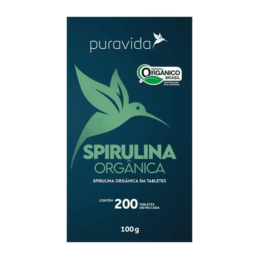Puravida Spirulina Orgânica - 200 Tabletes