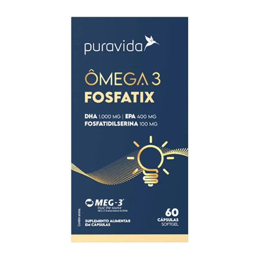 Puravida Ômega 3 Fosfatix - 60 Cápsulas