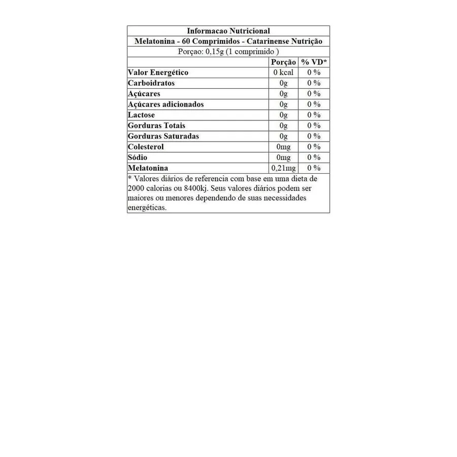 Catarinense Nutrição Melatonina - 60 Comprimidos — foto 3