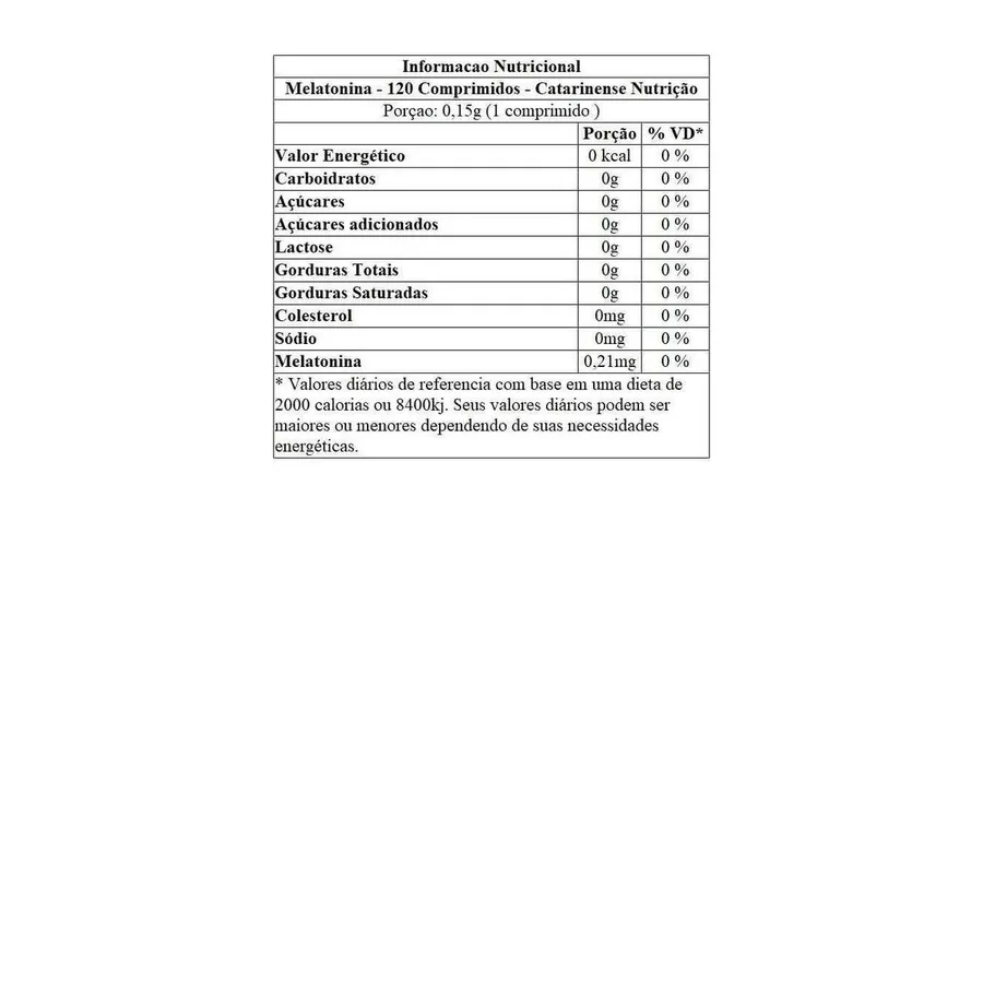 Catarinense Nutrição Melatonina - 120 Comprimidos — foto 3