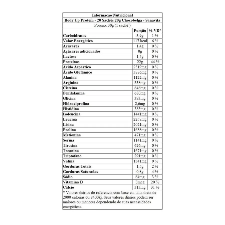Sanavita Whey Up Protein - 20 Sachês Chocobelga 20g — foto 3