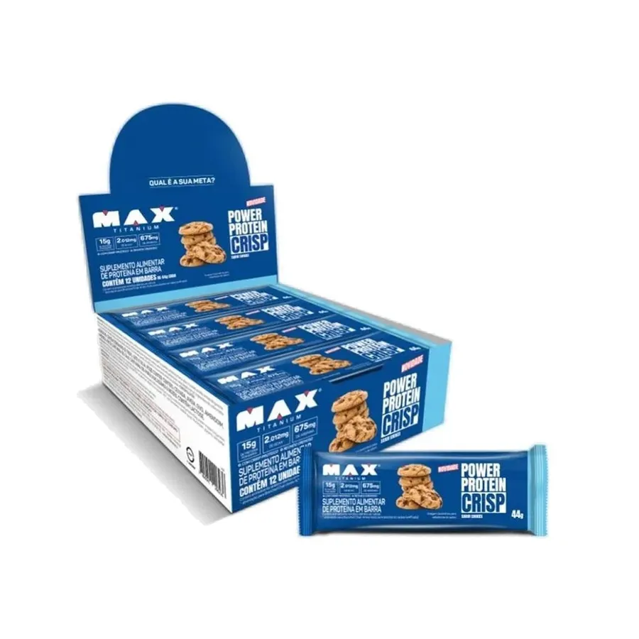 Max Titanium Power Protein Crisp - 12 unidades de Cookies 44g