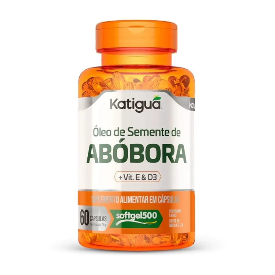 Katiguá Óleo de Semente de Abóbora + Vitamina D3 & E - 60 cápsulas