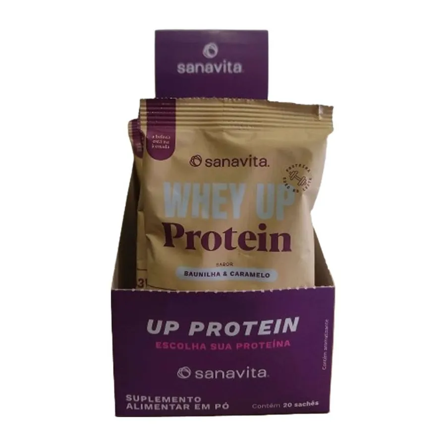 Sanavita Whey Up Protein - 20 Sachês Baunilha & Caramelo 20g