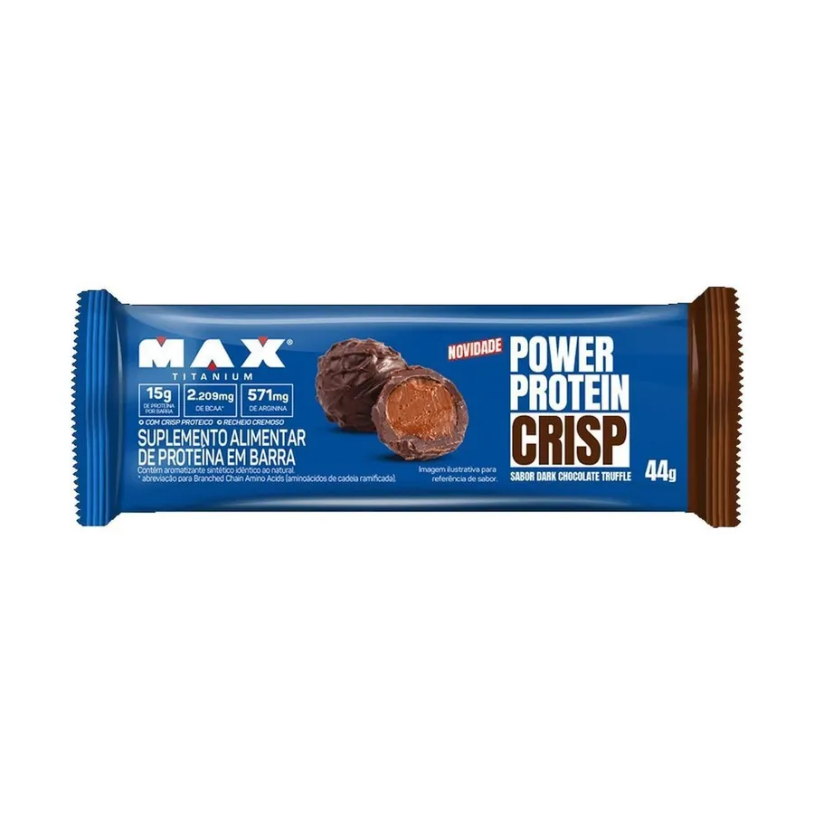 Max Titanium Power Protein Crisp - 1 Unidade de Dark Chocolate Truffle 44g
