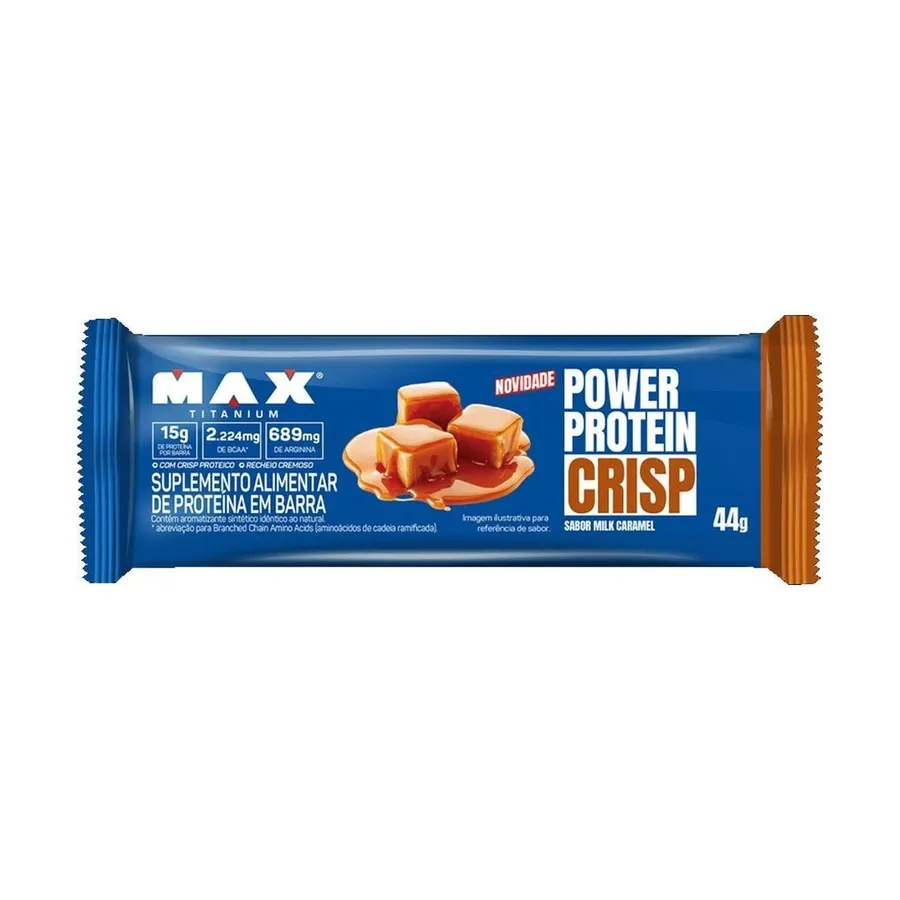 Max Titanium Power Protein Crisp - 1 Unidade de Milk Caramel 44g