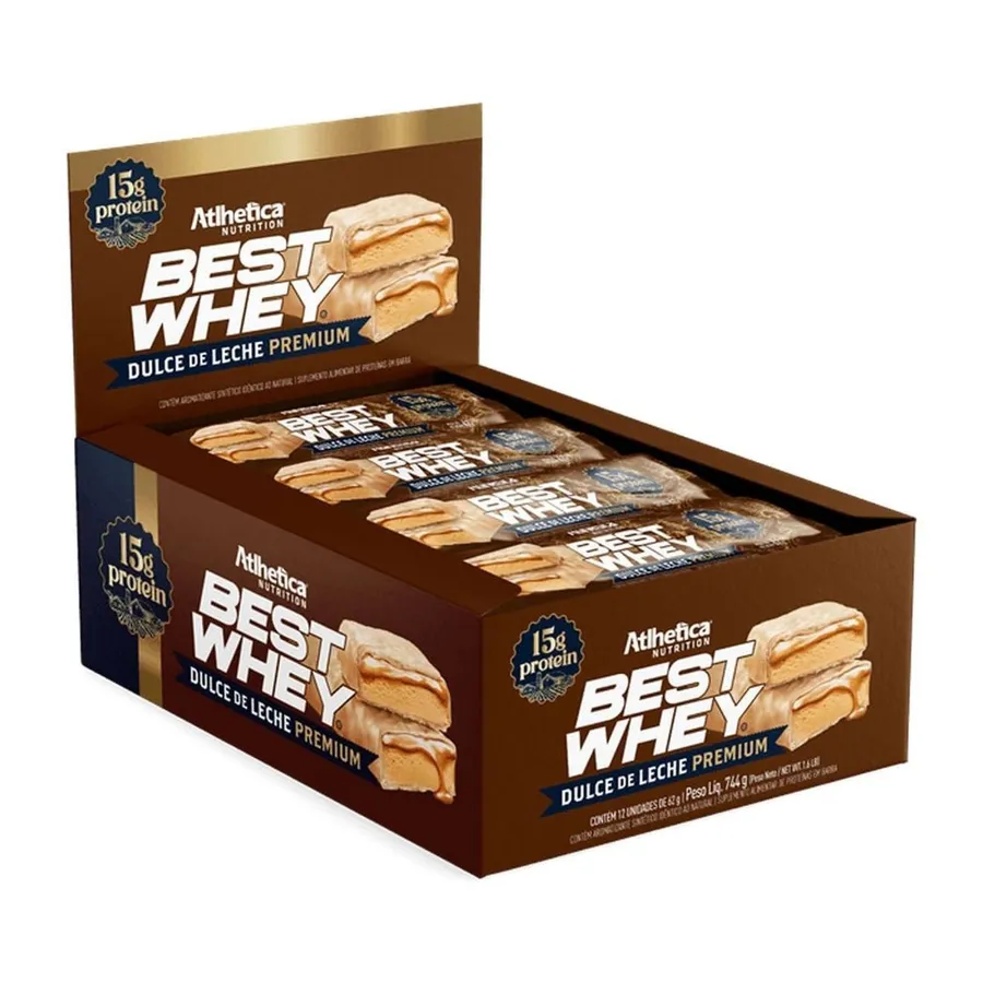 Atlhetica Nutrition Best Whey Bar - 12 Unidades Dulce de Leche Premium 62g