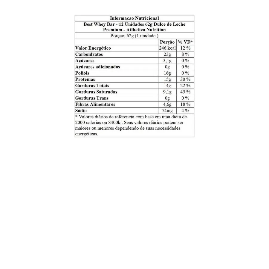 Atlhetica Nutrition Best Whey Bar - 12 Unidades Dulce de Leche Premium 62g — foto 3