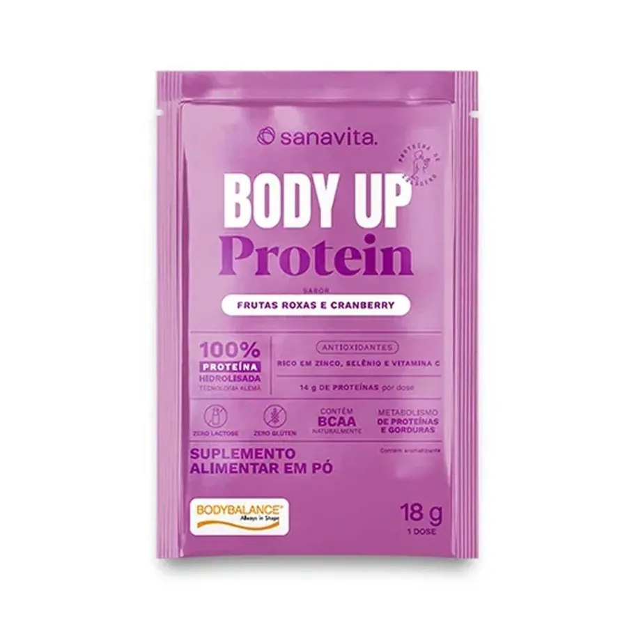 Sanavita Body Up Protein - 1 Sachê Frutas Roxas e Cranberry 20g
