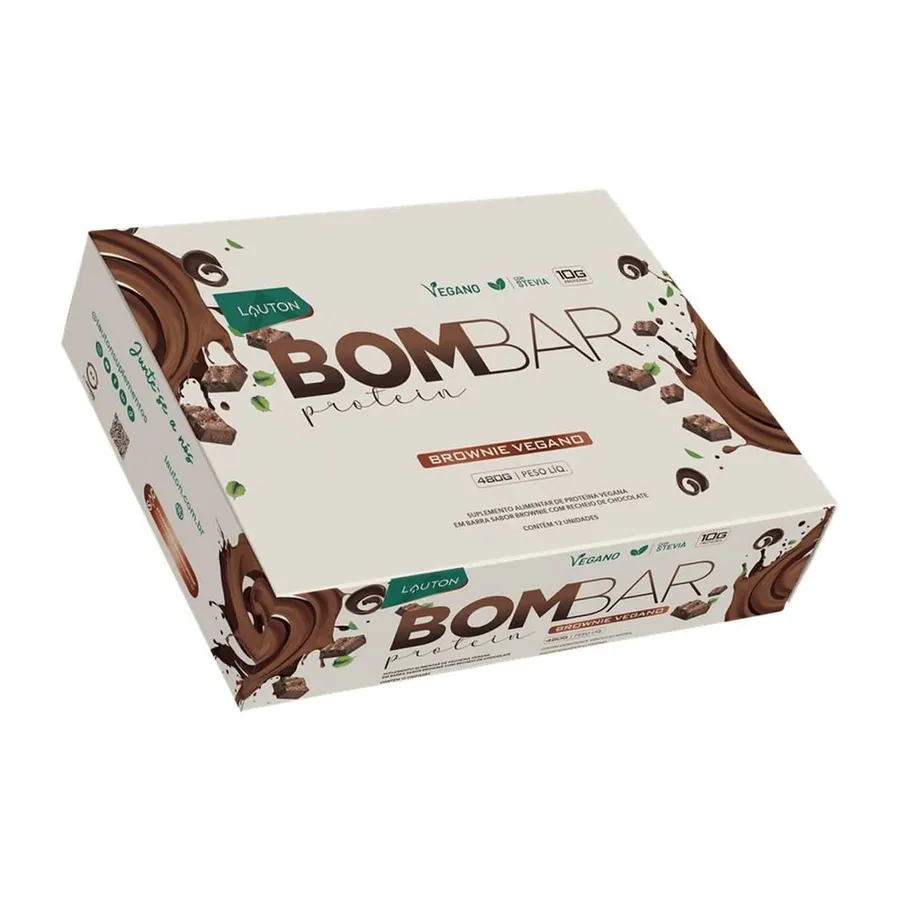 Lauton Nutrition Bombar Protein - 12 Unidades Brownie Vegano 40g