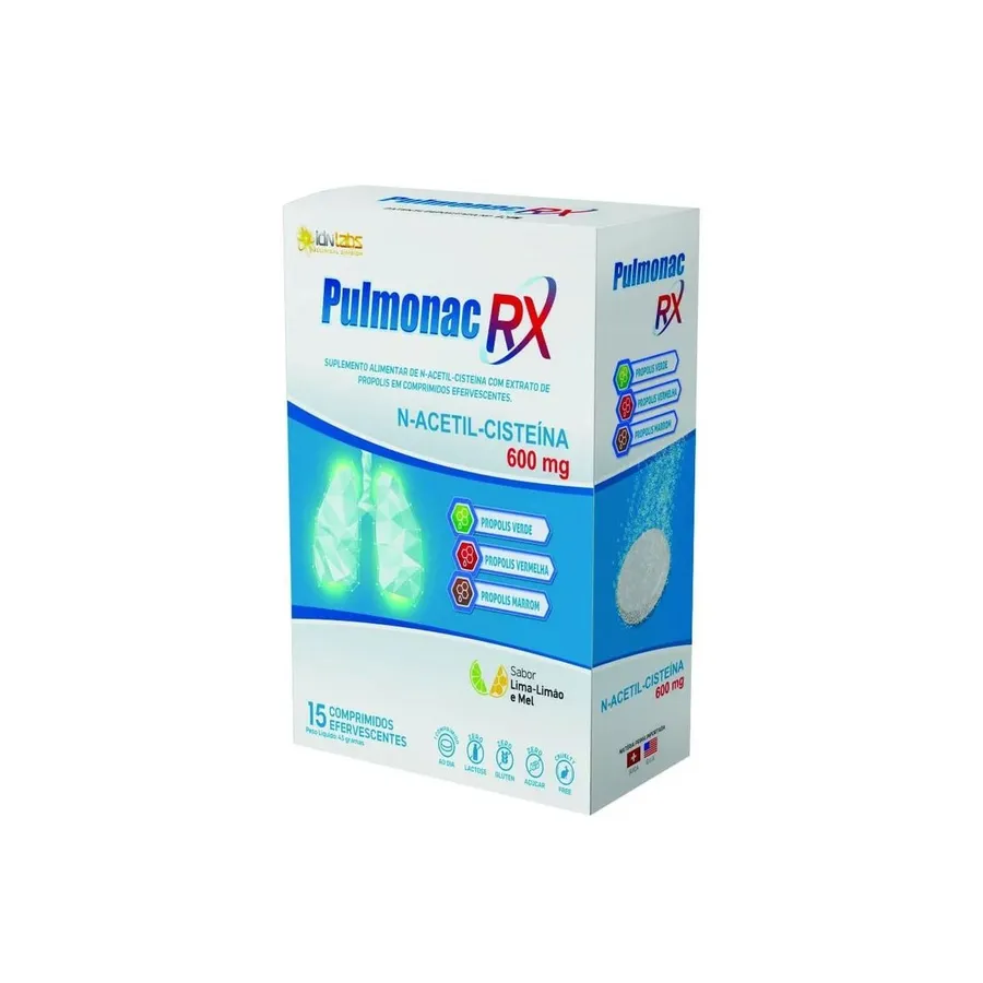 IDN Labs Pulmonac RX - 15 Comprimidos Efervescentes Limão-Lima e Mel