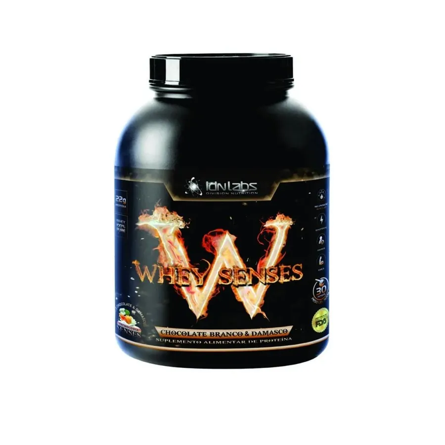 IDN Labs Whey Senses Protein Concentrado - Chocolate Branco e Damasco 900g