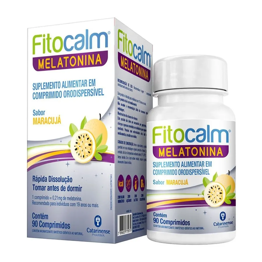 Catarinense Fitocalm Melatonina - 90 Comprimidos Maracujá