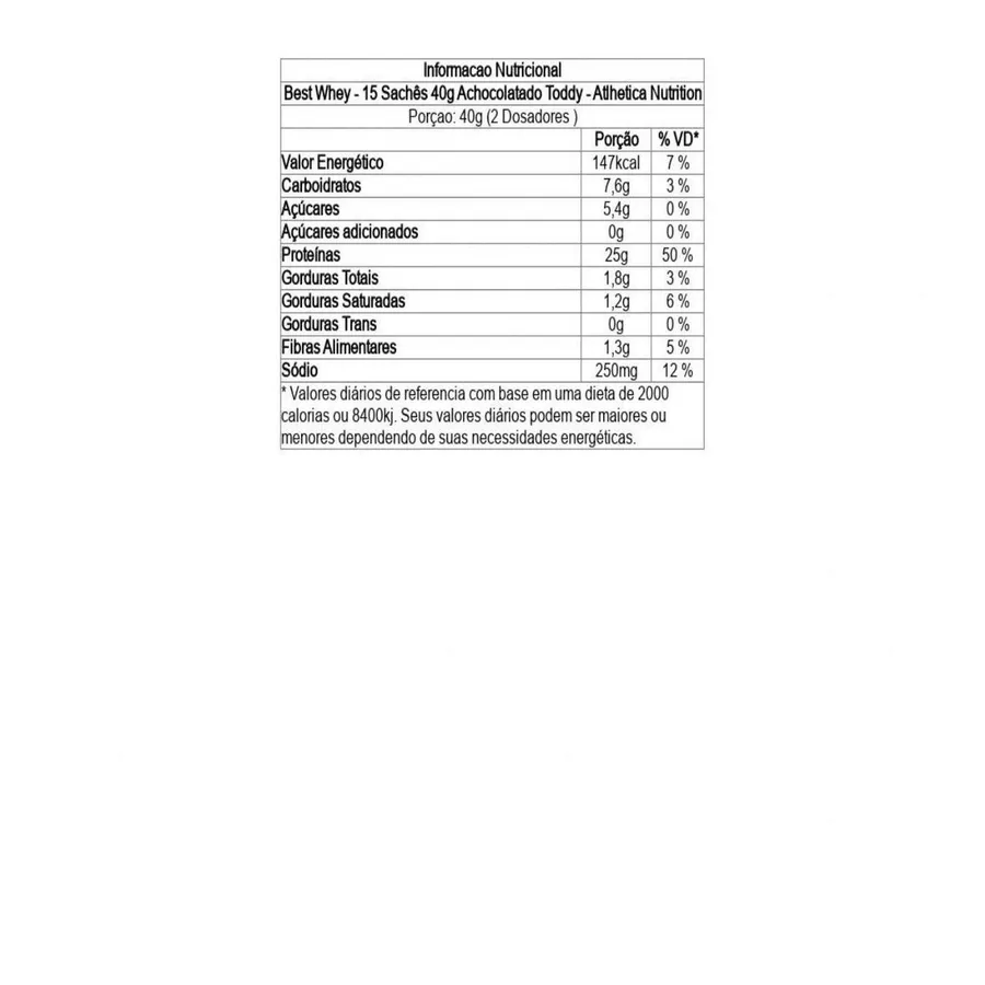Atlhetica Nutrition Best Whey - 15 Sachês Achocolatado Toddy 40g — foto 3